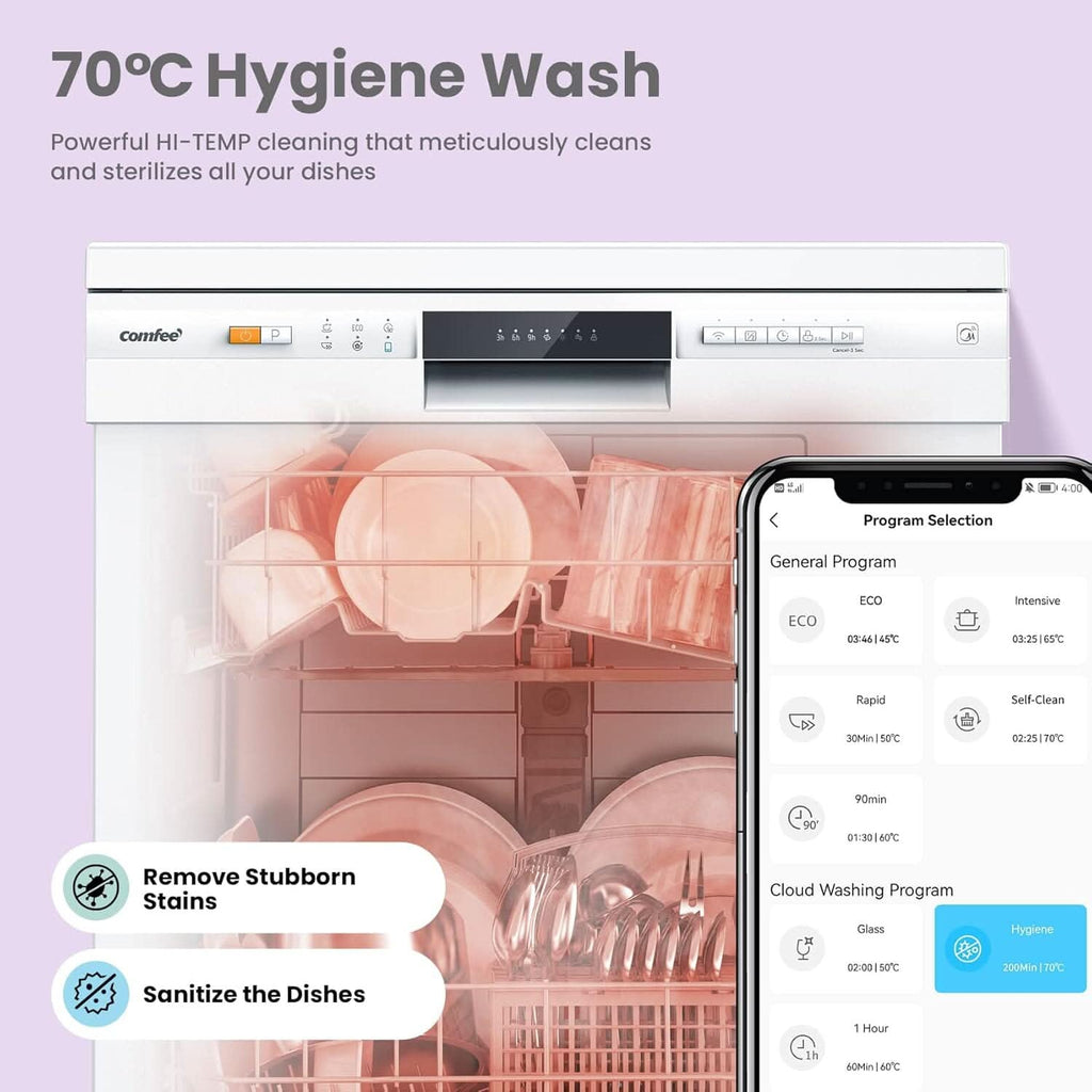 COMFEE Cloud Wash Freestanding Dishwasher with 12 place settings