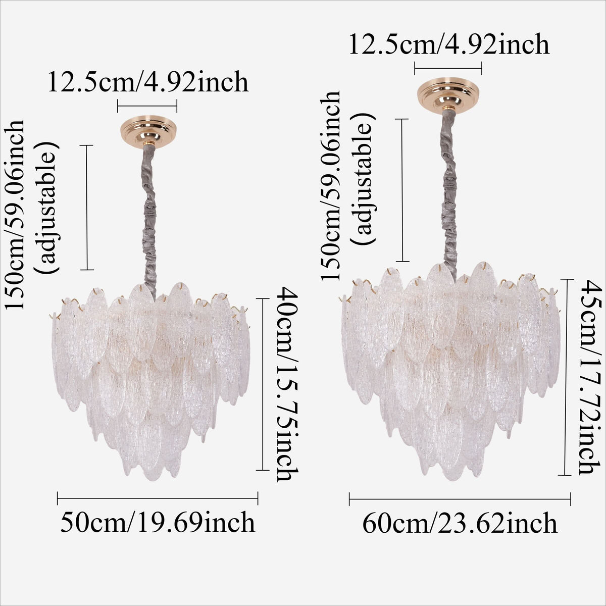 Lightsin Luxury Crystal Ceiling Light Champagne Gold Chandelier