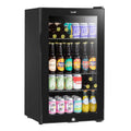 COMFEE 93L Black Compact Drinks Fridge with Adjustable Shelves and LED Light