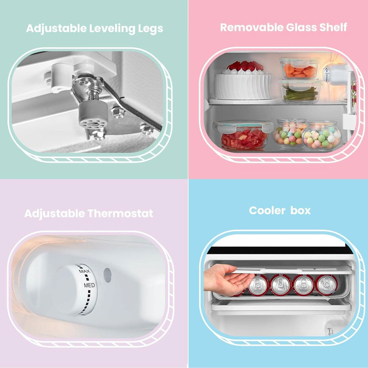 COMFEE Black/White 93L Small Fridge with Cooler Box