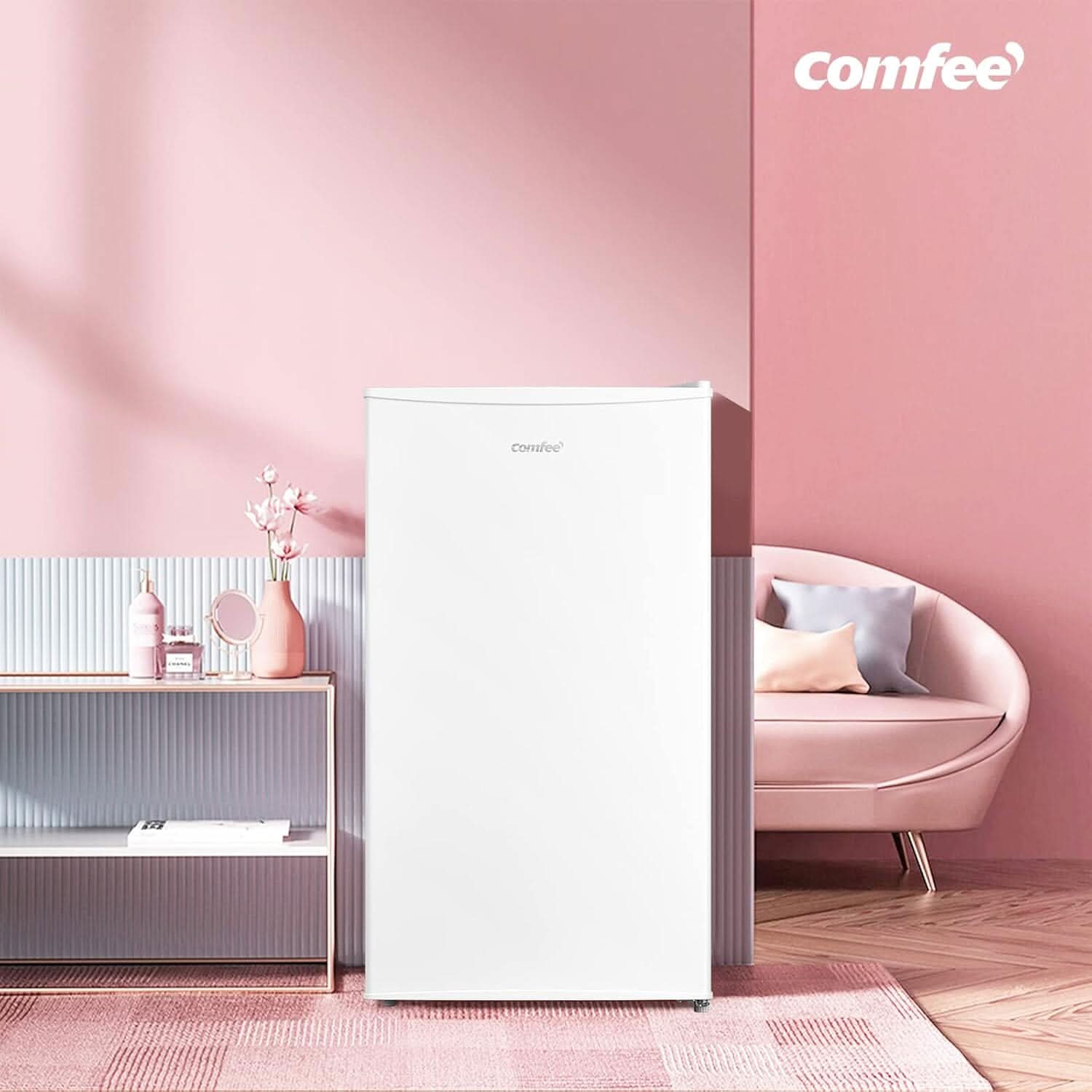 COMFEE Black/White 93L Small Fridge with Cooler Box