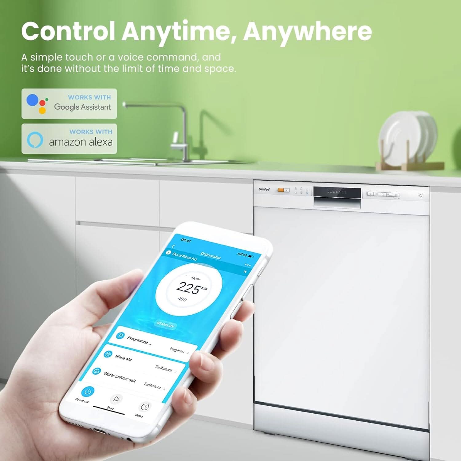 COMFEE Cloud Wash Freestanding Dishwasher with 12 place settings