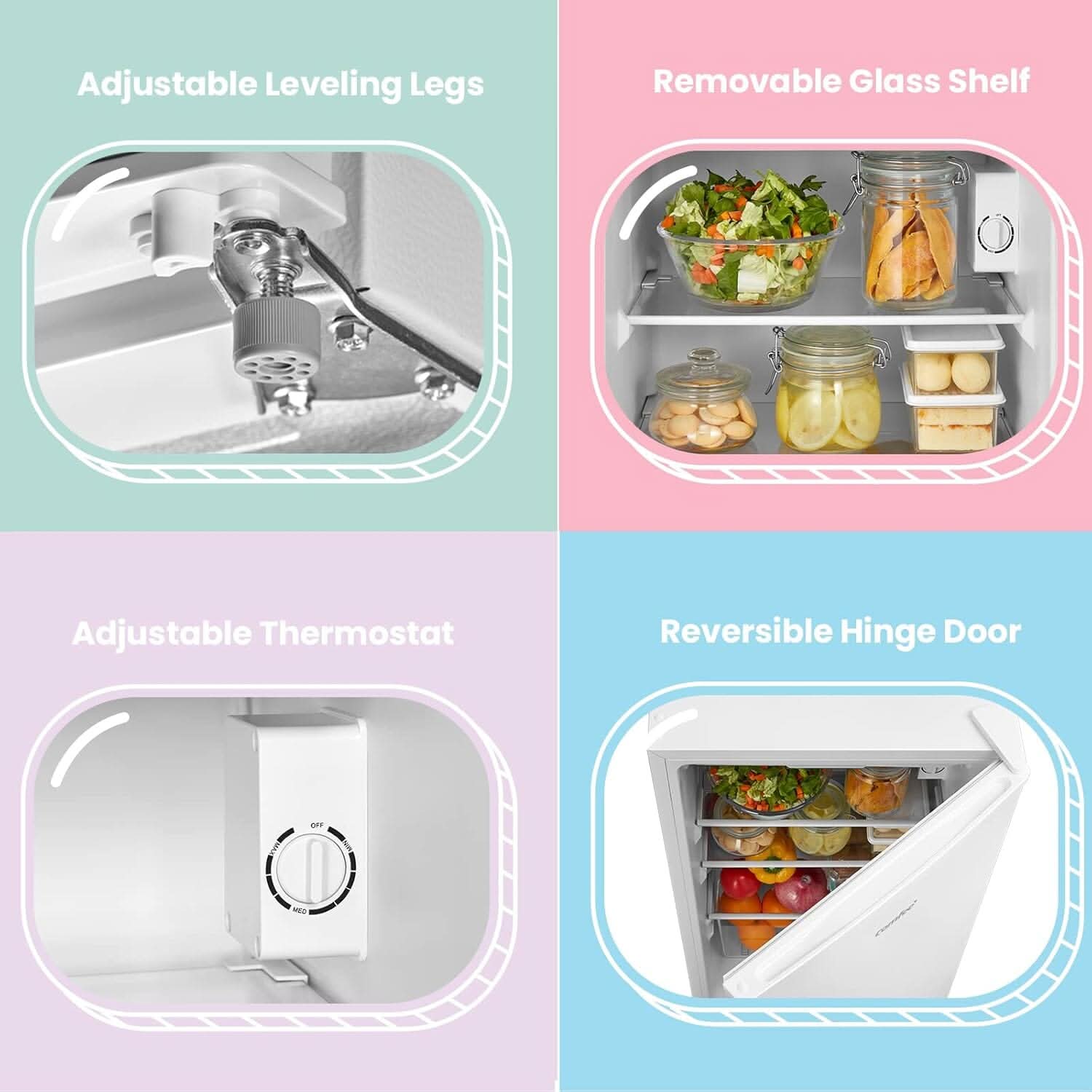 COMFEE 6L White Compact Countertop Dishwasher with LED Display and 6 Place Settings