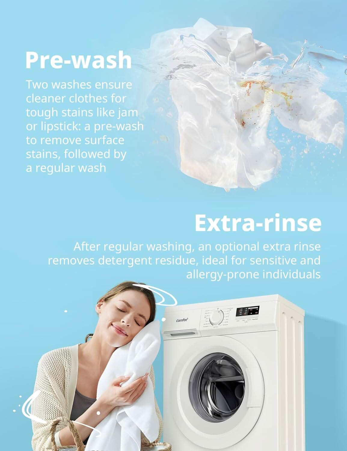 COMFEE Freestanding Washing Machine 6 / 7 KG Load White