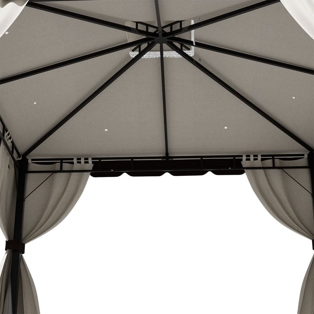 3*3m/4*4m Garden Party Beige Tent with Ground Pegs
