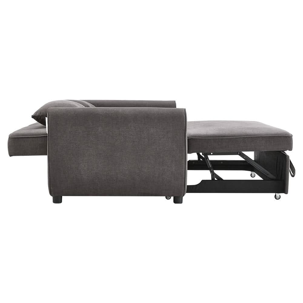 5ft Convertible Sofa Bed Grey Lounger