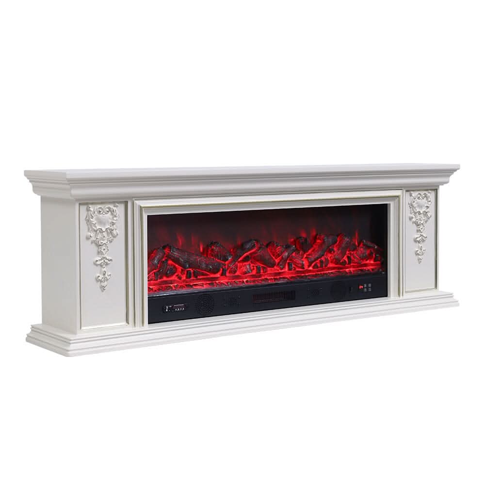 180cm W Remote Freestanding Fireplaces Bluetooth Player TV Stand Electric Fireplace