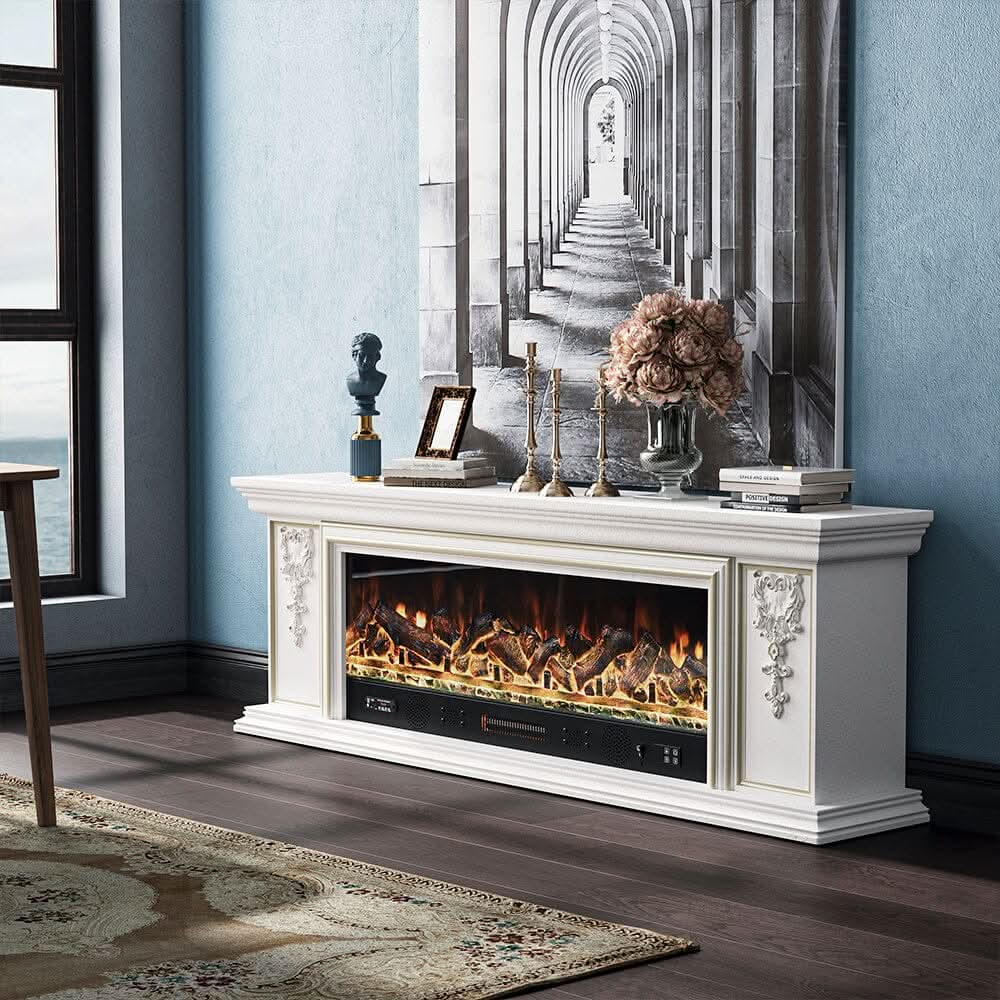 180cm W Remote Freestanding Fireplaces Bluetooth Player TV Stand Electric Fireplace