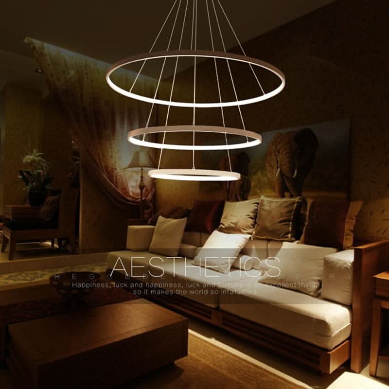 Modern Led Pendant 3 Acrylic Ring Chandelier