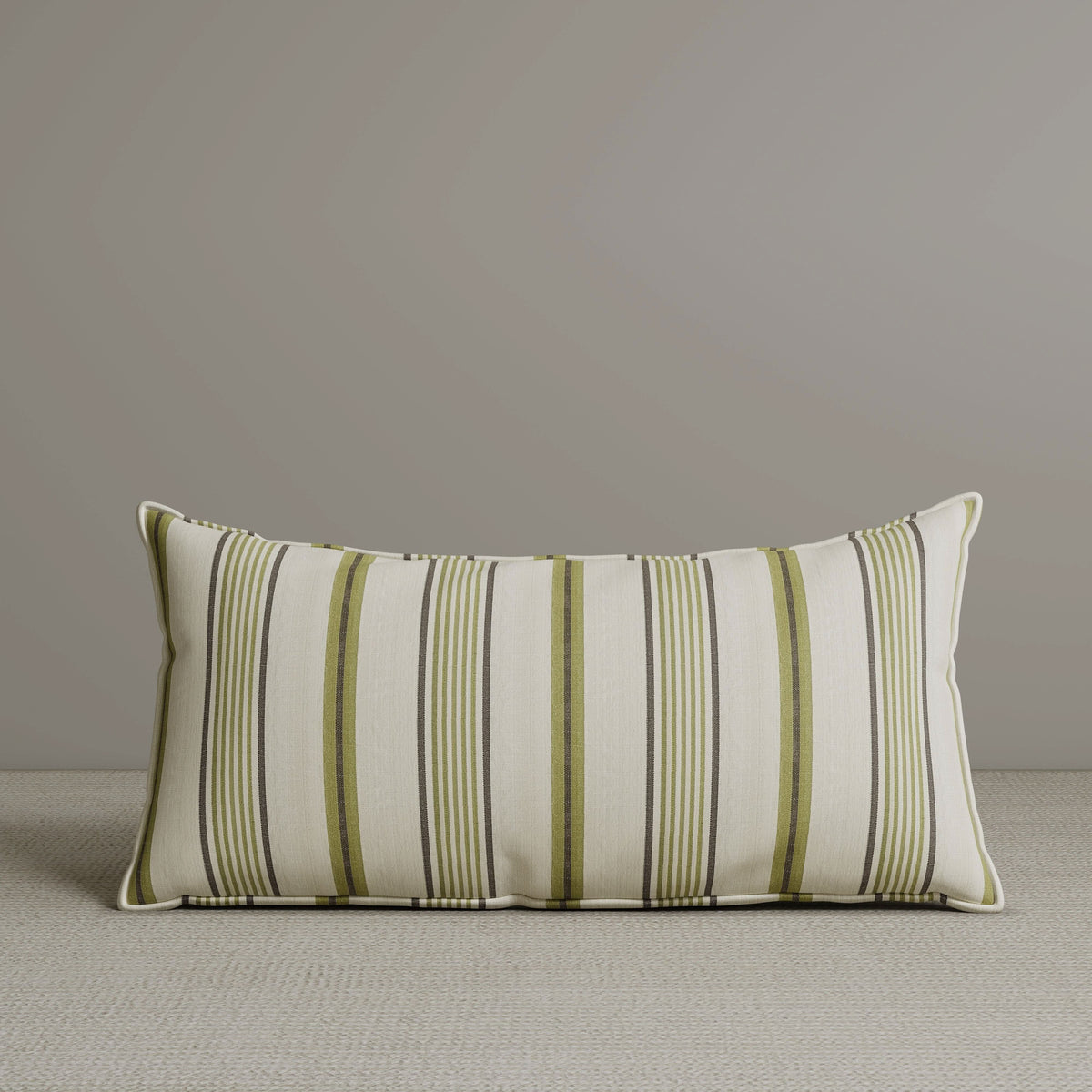 ‍Exclusive Waist Cushion in Moss Green Striped Cotton Linen, 56*27*12 CM (100% off)