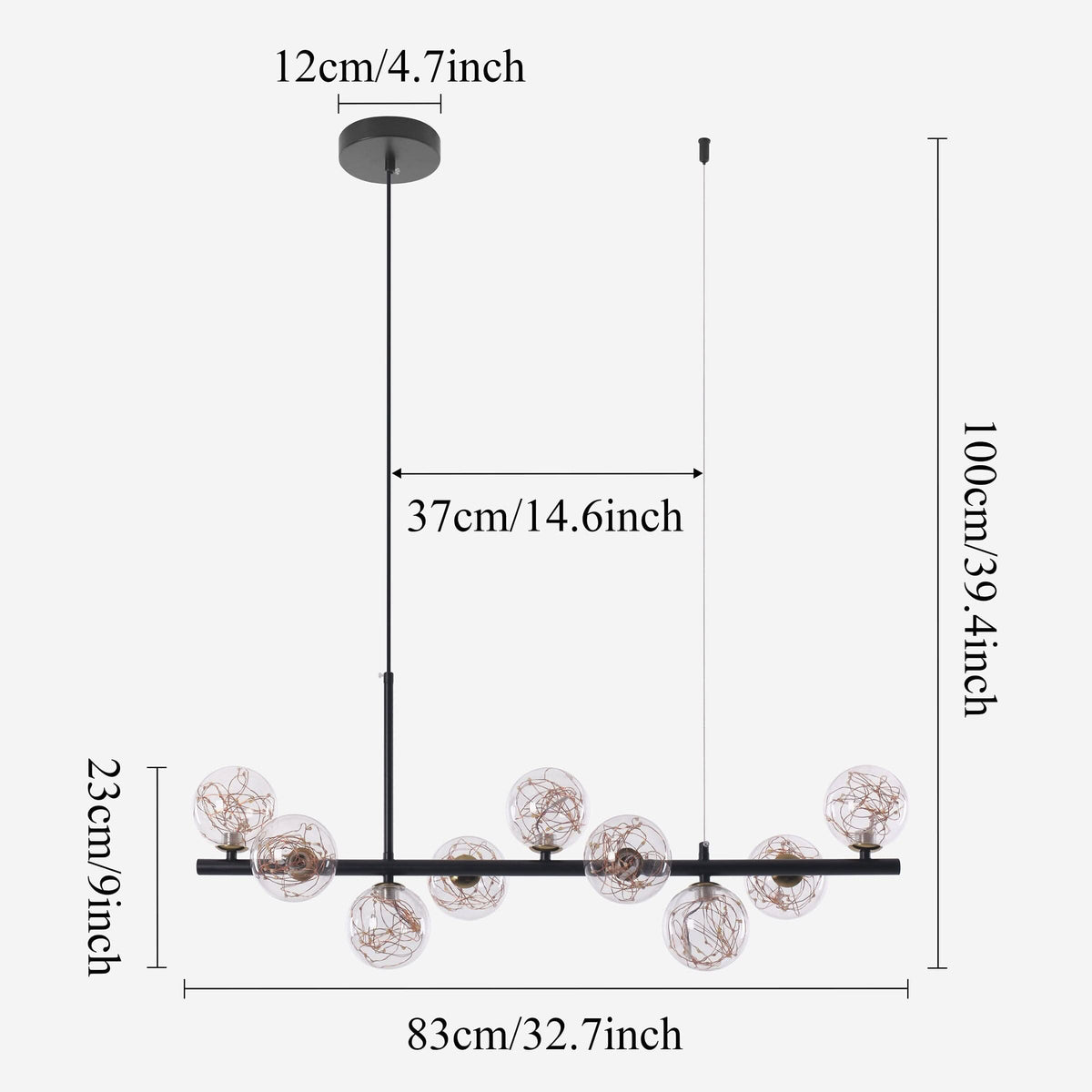Lightsin Cumulus - Modern Metal Chandelier with LED Starry Sky Effect