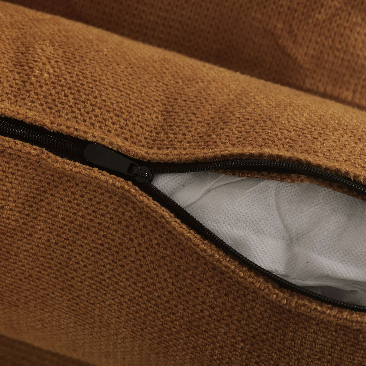 Caramel & Ginger Yellow Fabric Sofa Bed with Adjustable Backrest and Easy Pull-Out Mechanism