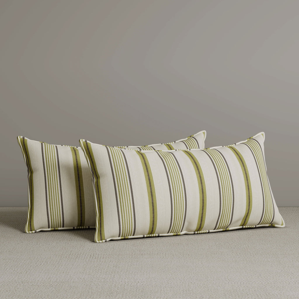 ‍Exclusive Waist Cushion in Moss Green Striped Cotton Linen, 56*27*12 CM (100% off)