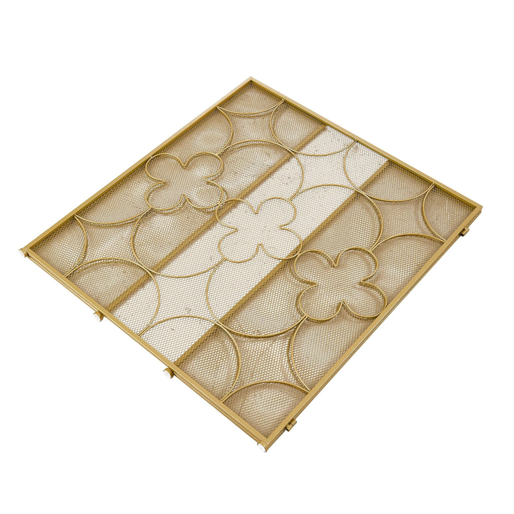 Smallbee Iron Fireplace Screen Gold Powder-Coated – 122x2.3x77.5cm