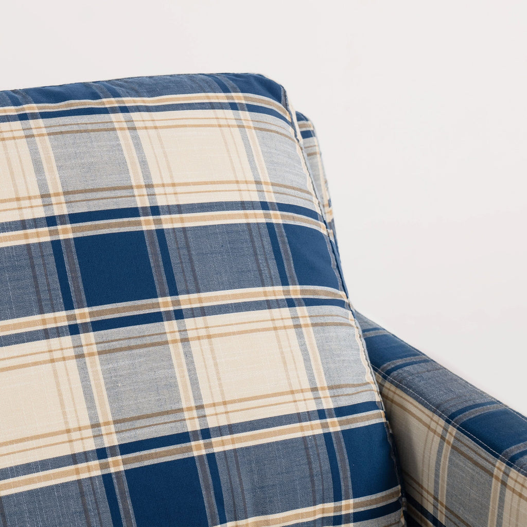 Cottonfy 3 Seater Striped Sofa with Removable Covers and Skirted Design