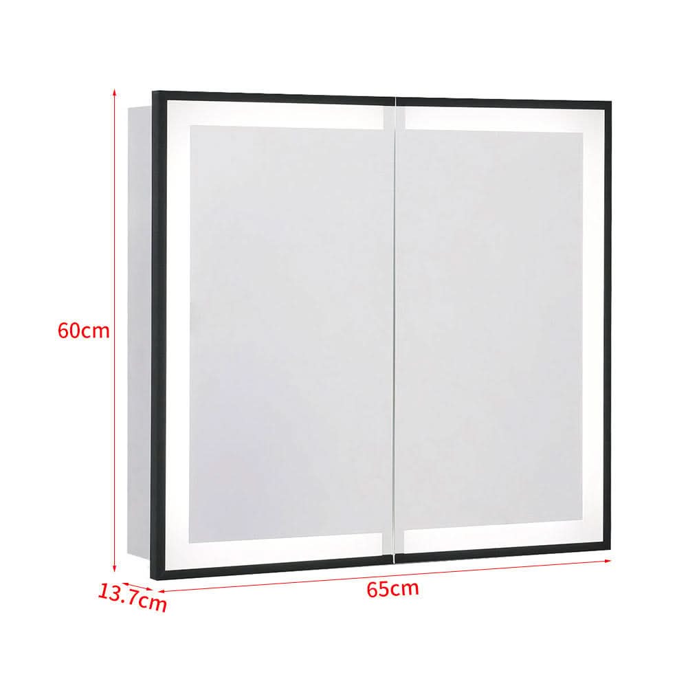 65*60cm LED Mirror Cabinet with Bluetooth Double Door