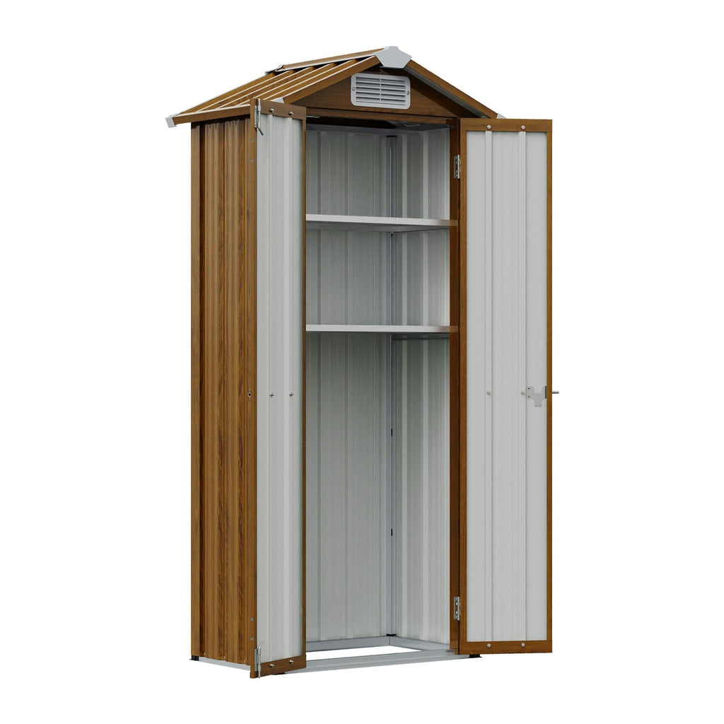 2.7*1.9FT Apex Roof Yellow Wood Grain Tool Cabinet