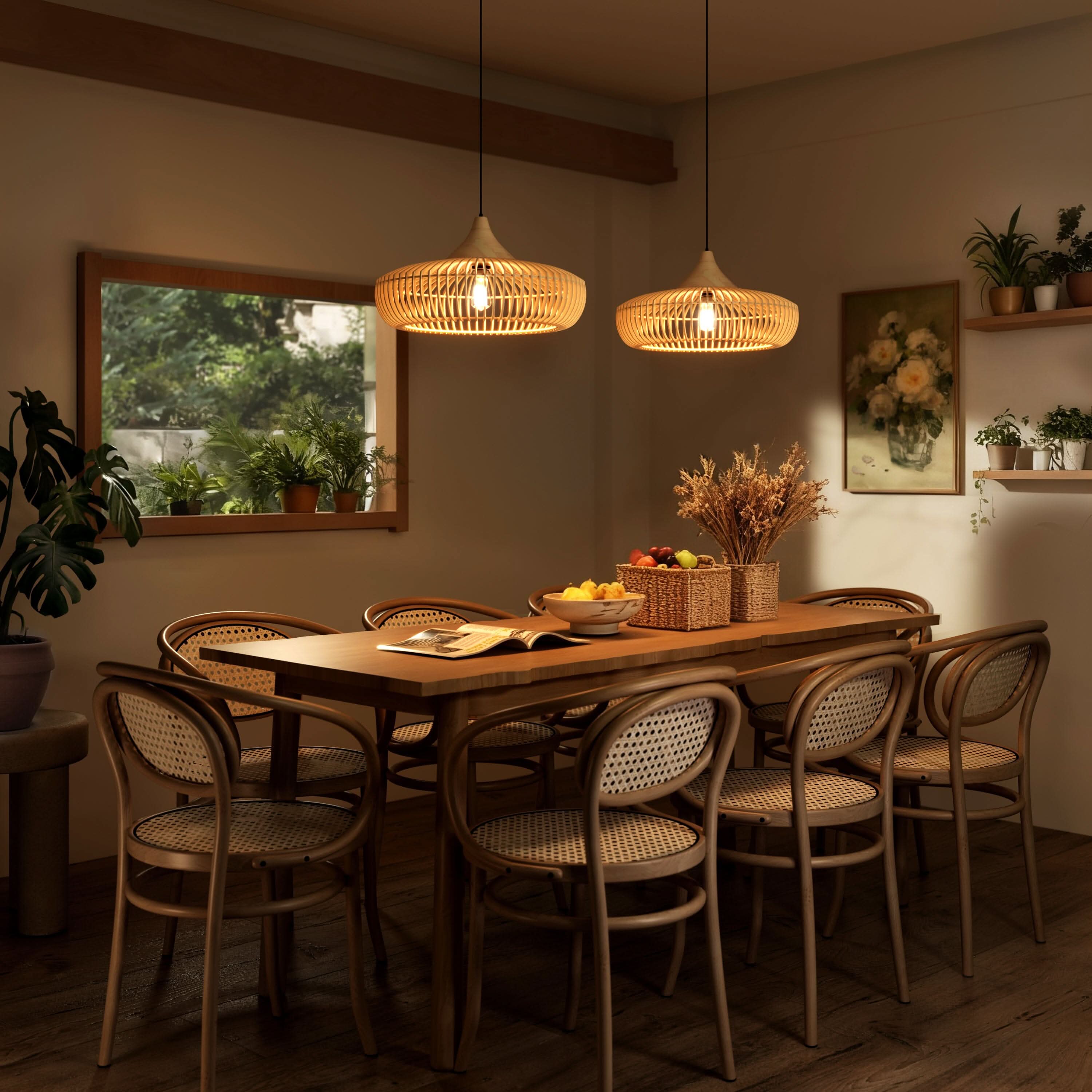 Lightsin Shadome Handcrafted Wooden Kitchen Pendant Light