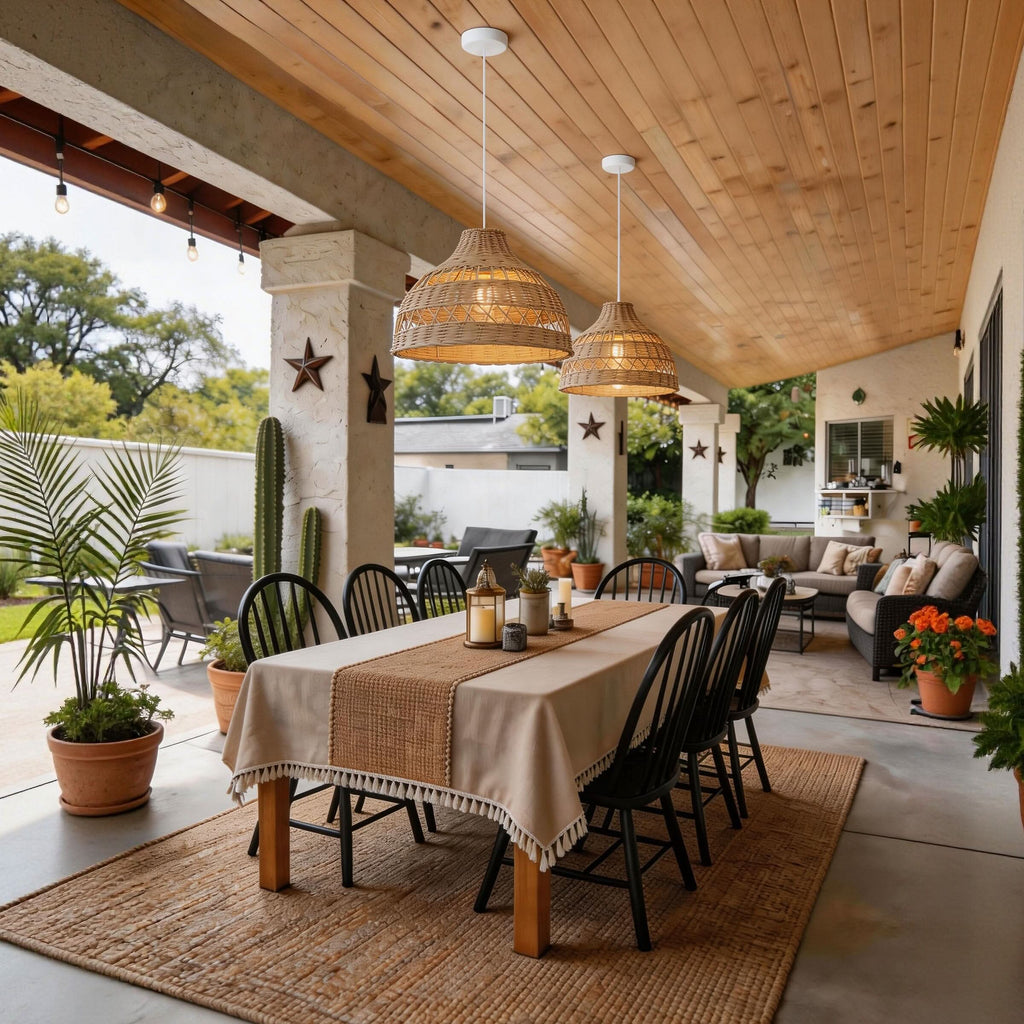 Lightsin Cella-Natural Rattan Pendant Light - Handwoven Ceiling Light, Durable & Rustic