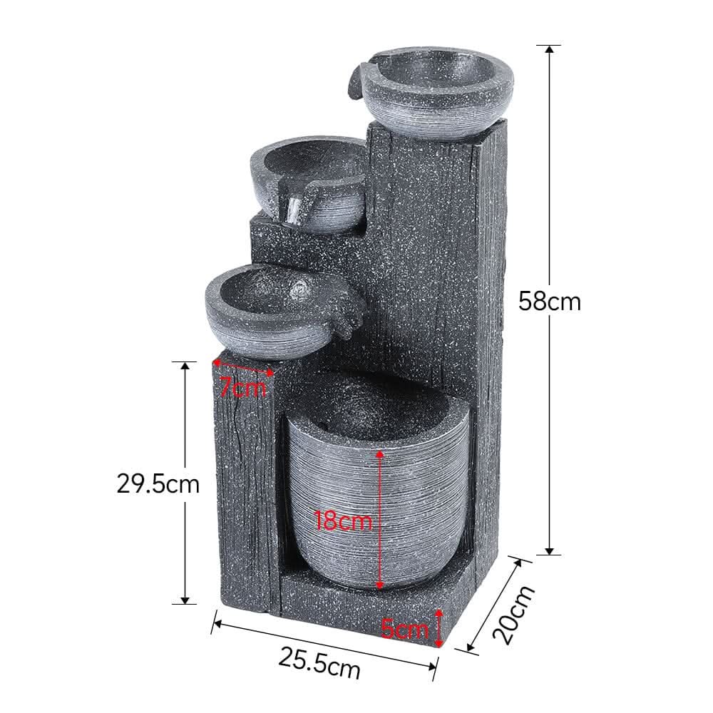 Outdoor Solar-Powered Water Fountain Rockery Decor