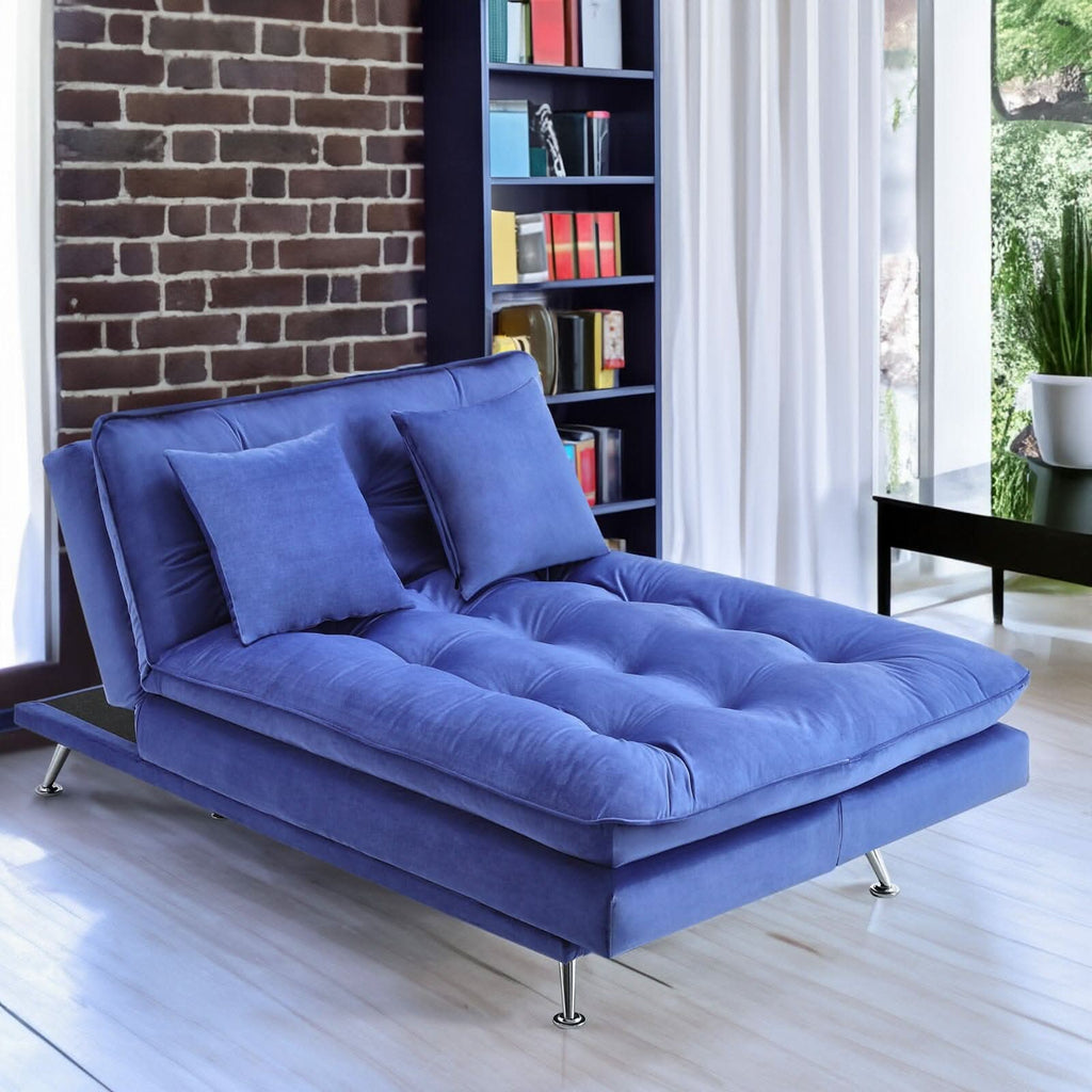 Modern 3-Seater Linen Fabric Sofa Bed with Cushions and 2 Pillows
