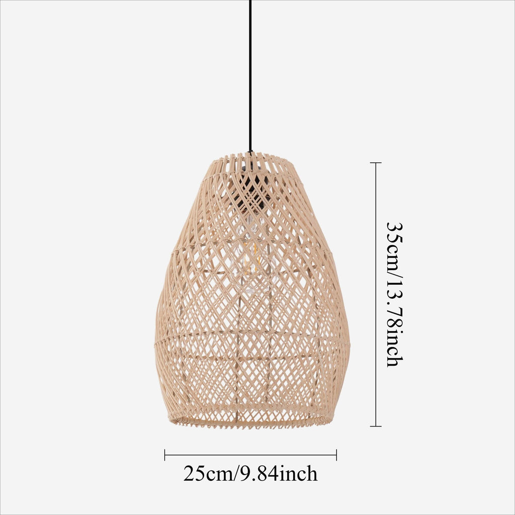 Lightsin Eco-Friendly Rustic Rattan Pendant Light For Home Decor