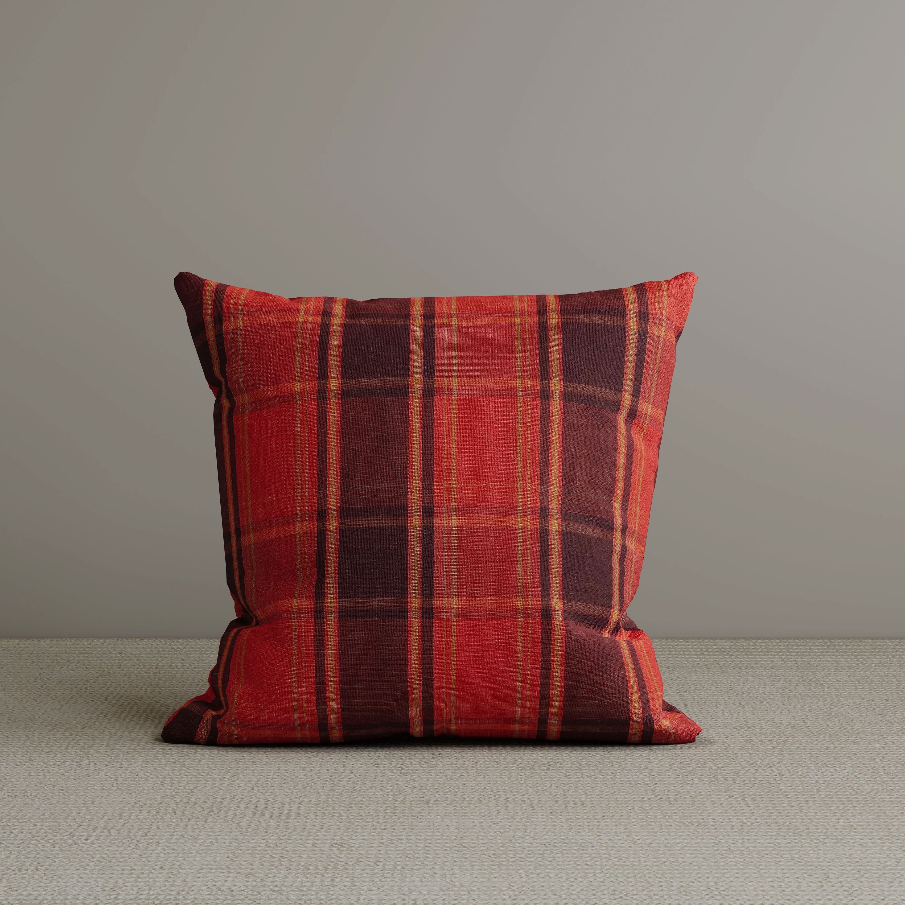Square Exclusive Design Cushion in Autumn Spice Plaid Cotton Linen, 45*45CM
