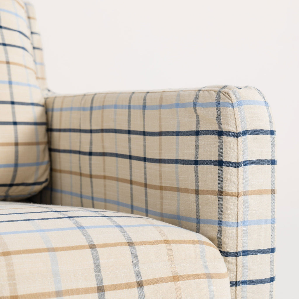 Cottonfy 3 Seater Striped Sofa with Removable Covers and Skirted Design