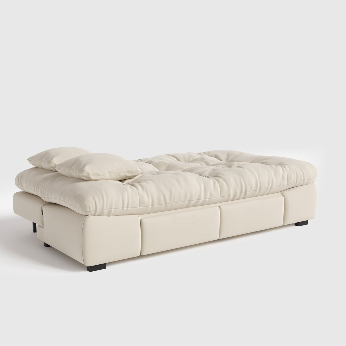 Cottonfy Upgrade Cream Cloud Double Folding Sofa Bed with Storage