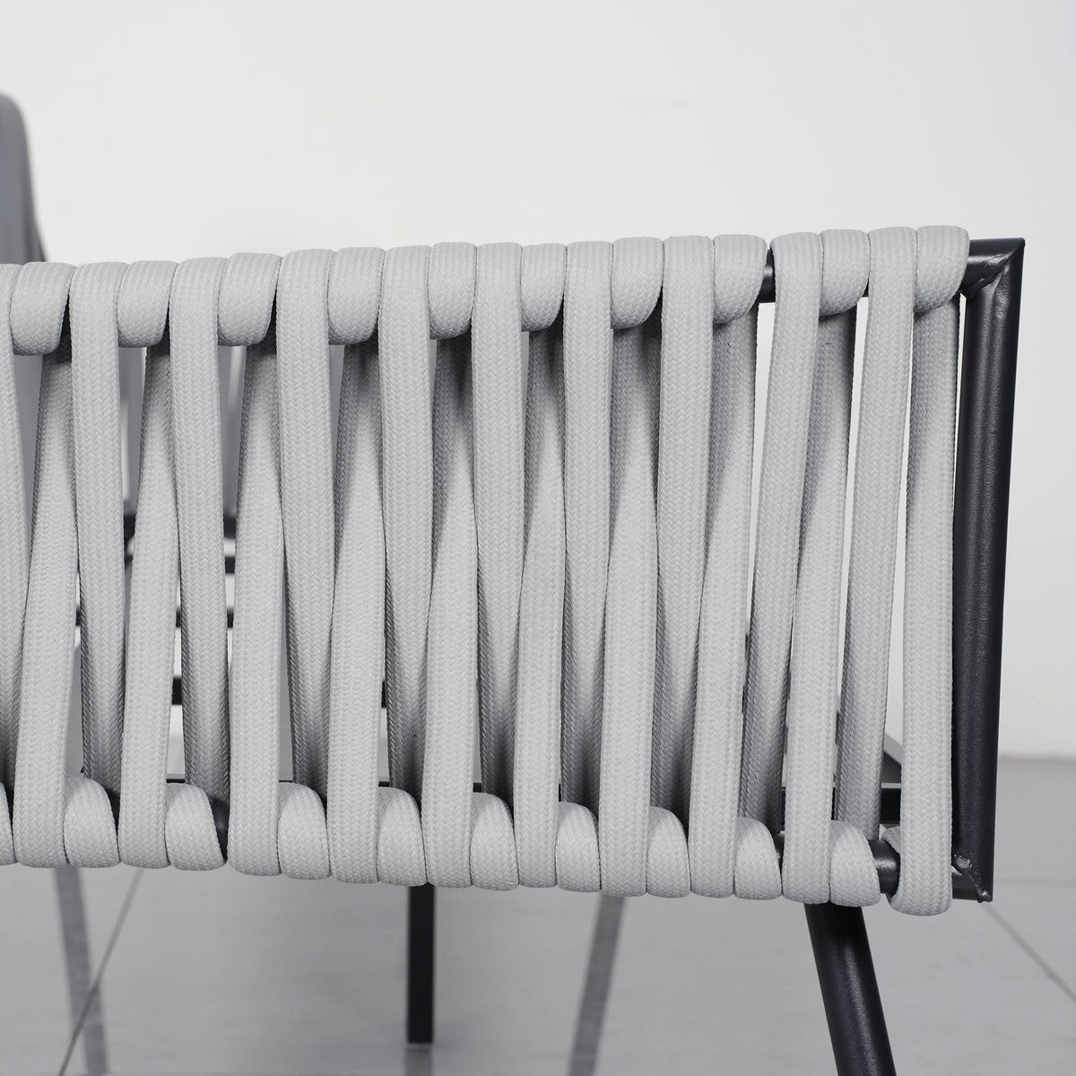 Outdoor Garden Furniture Set with Rope Weave and All Metal Frame 4 Piece Design