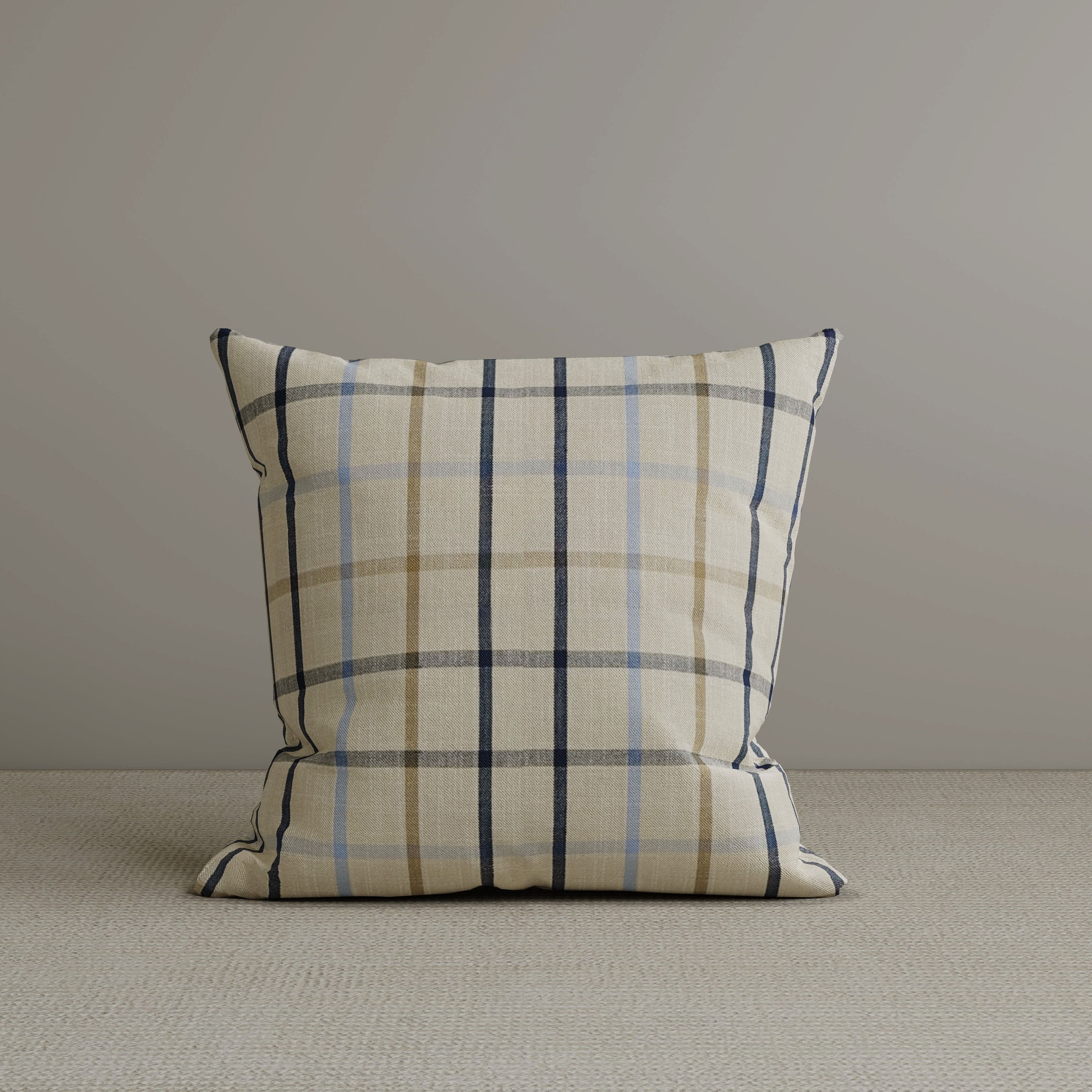 ‍Cottonfy Square Exclusive Design Cushion in Light Blue Checkered Cotton Linen, 45*45CM (100% off)