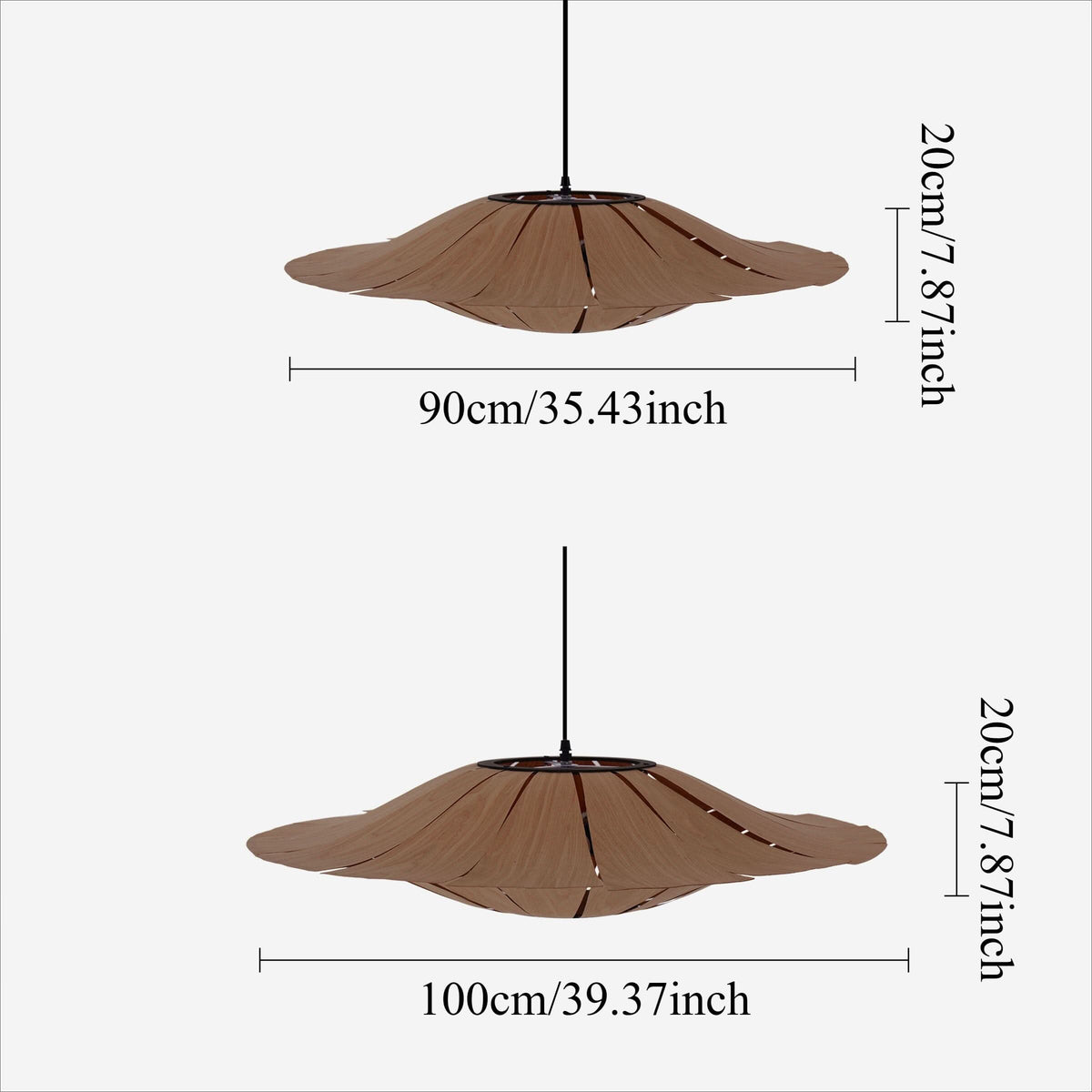 Lightsin Serene Wood Veneer LED Pendant Light with Tranquil Disc Design