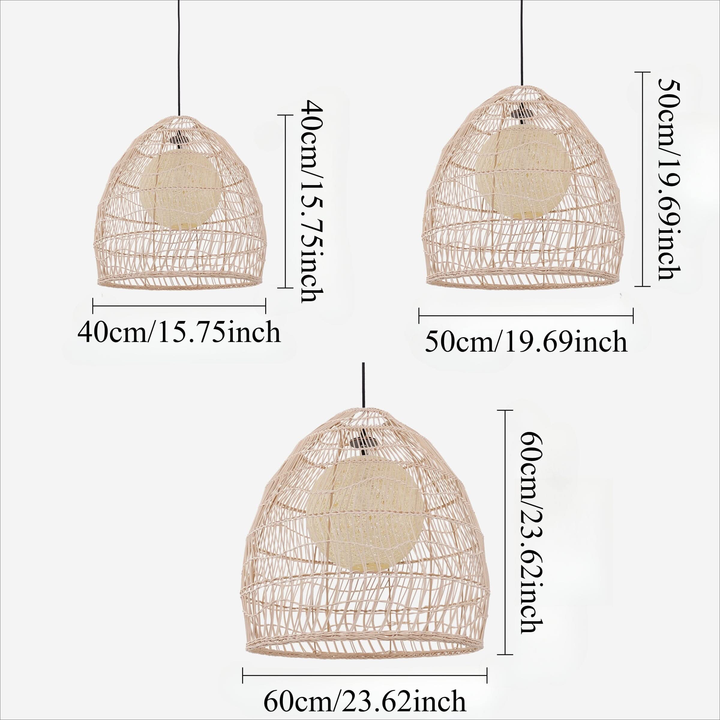 Lightsin Rattan Art Pendant Light Hanging Decor Rustic Style(Version A)