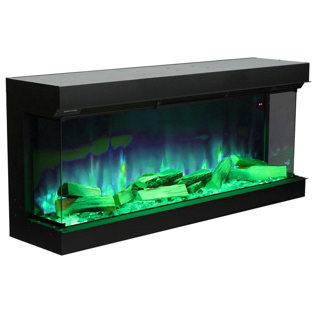 40/50/60/70-Inch 3-Sided Freestanding Electric Fireplace 12 Flame Colours and 5 Brightness Modes