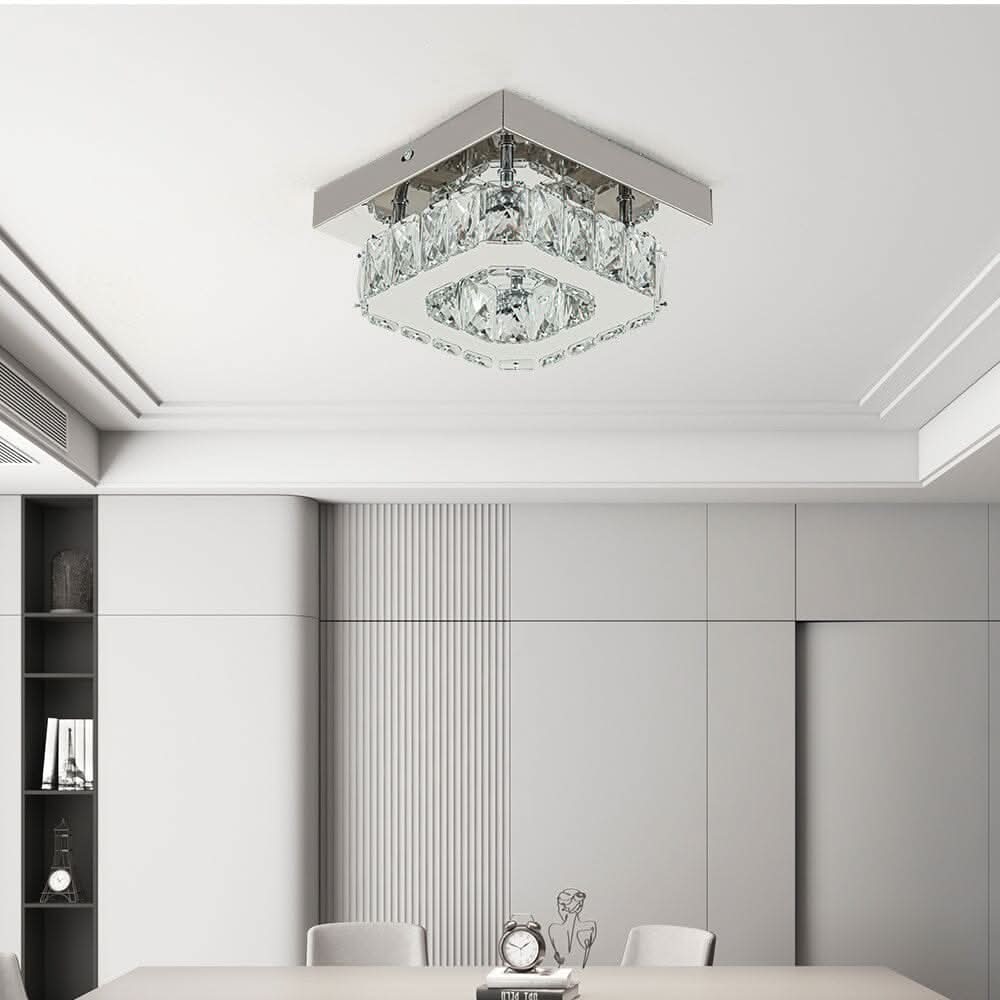 20cm Modern Square Crystal Ceiling Light