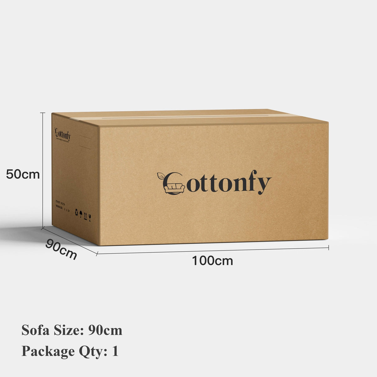 Cottonfy Elegant Linen Tofu Block Fabric Down Sofa