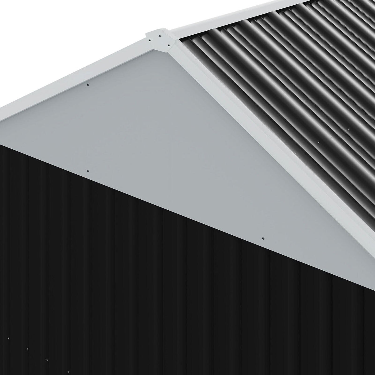 7X4ft/8.5X5.5ft/10x8ft Charcoal Black Storage Shed with Double Doors and Grid Window