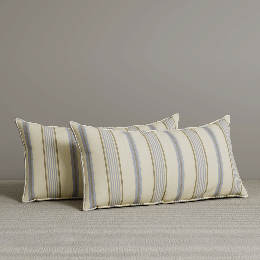 Exclusive Waist Cushion in Sky Blue Striped Cotton Linen, 56*27*12 CM