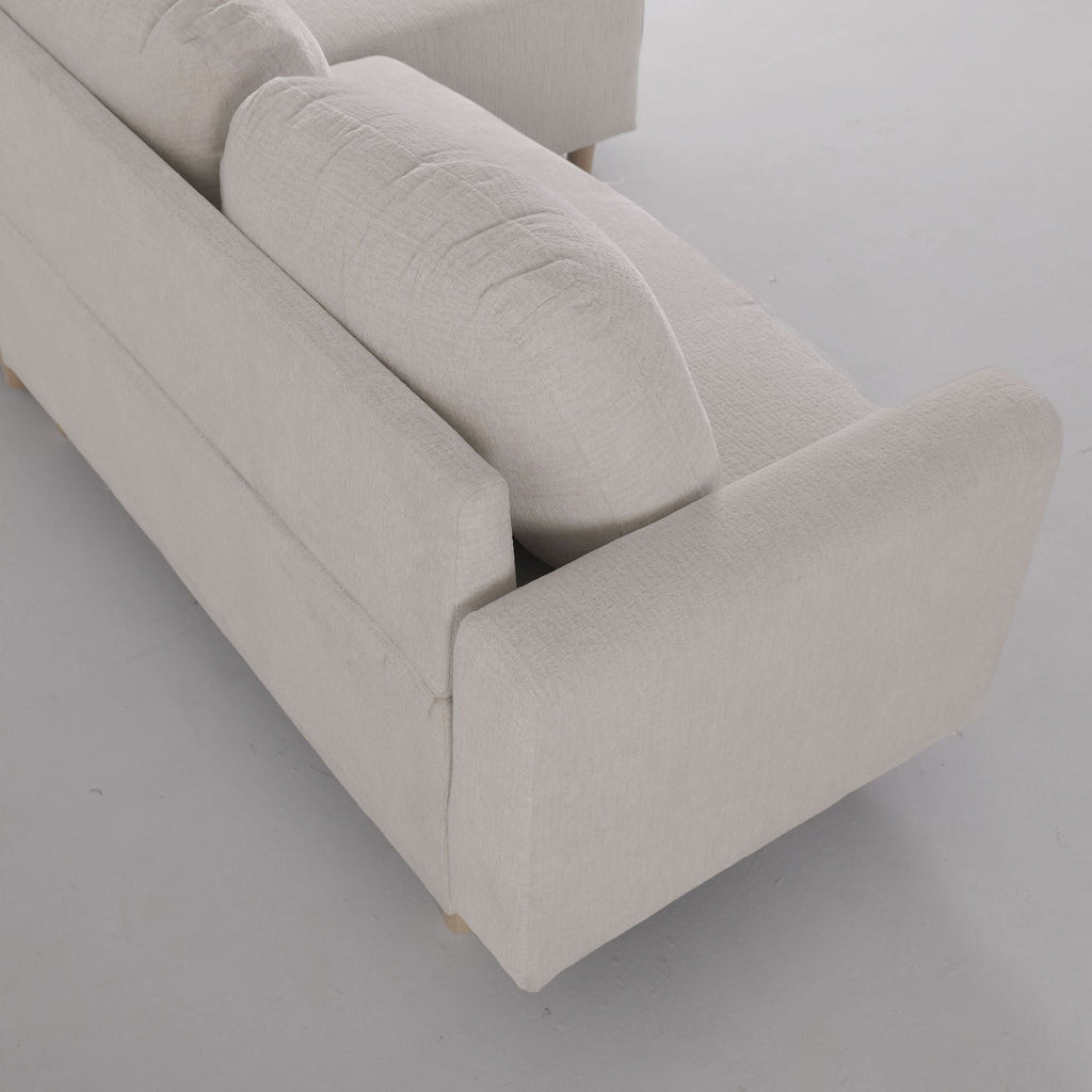 L-Shaped Sofa and Chaise Lounge Set with Wooden Legs