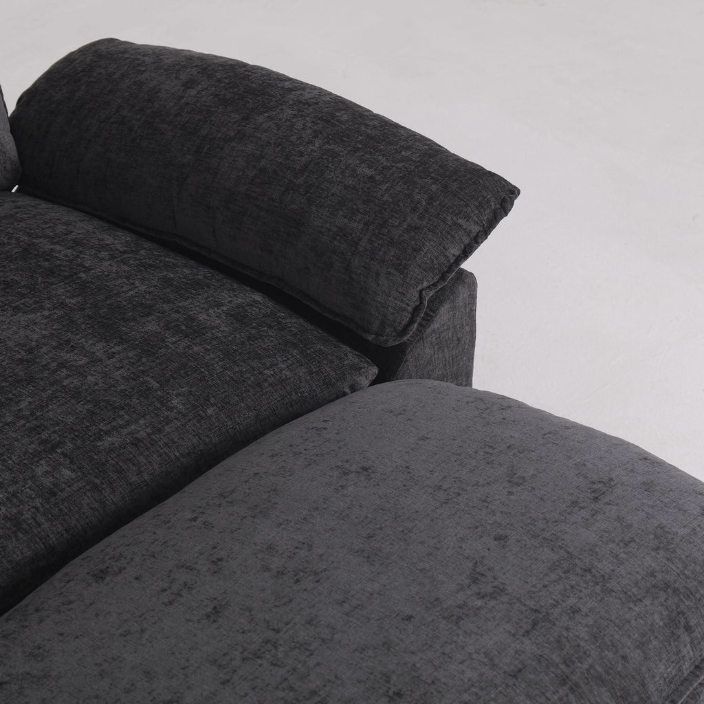 Modular Sofa Set with Chenille Upholstery and Wooden Frame