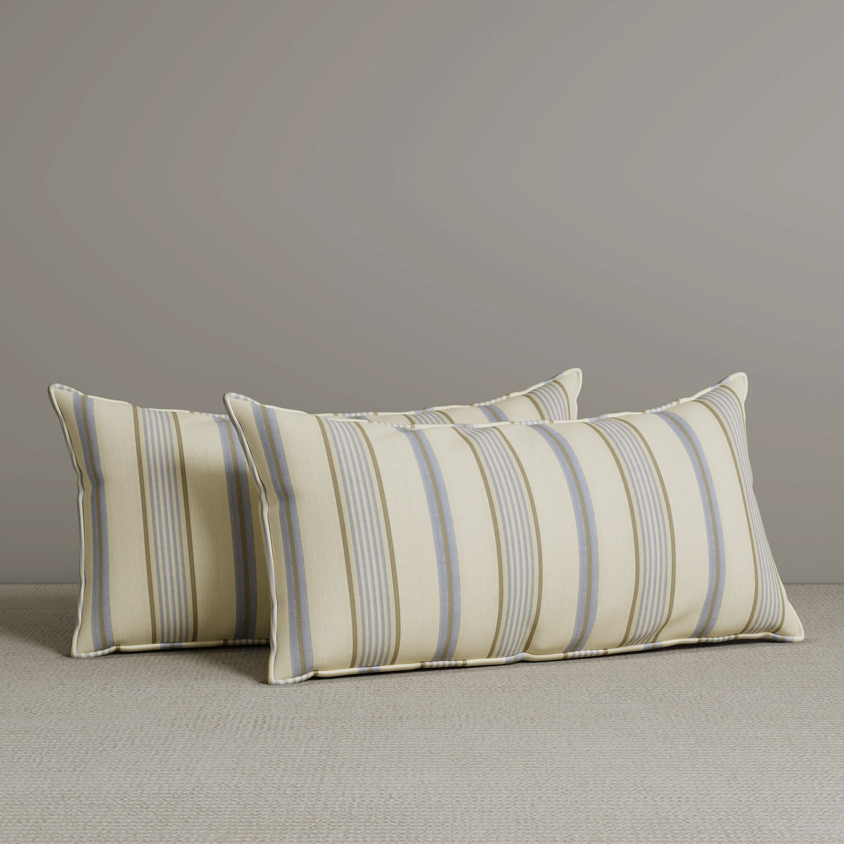 ‍Exclusive Waist Cushion in Sky Blue Striped Cotton Linen, 56*27*12 CM (100% off)