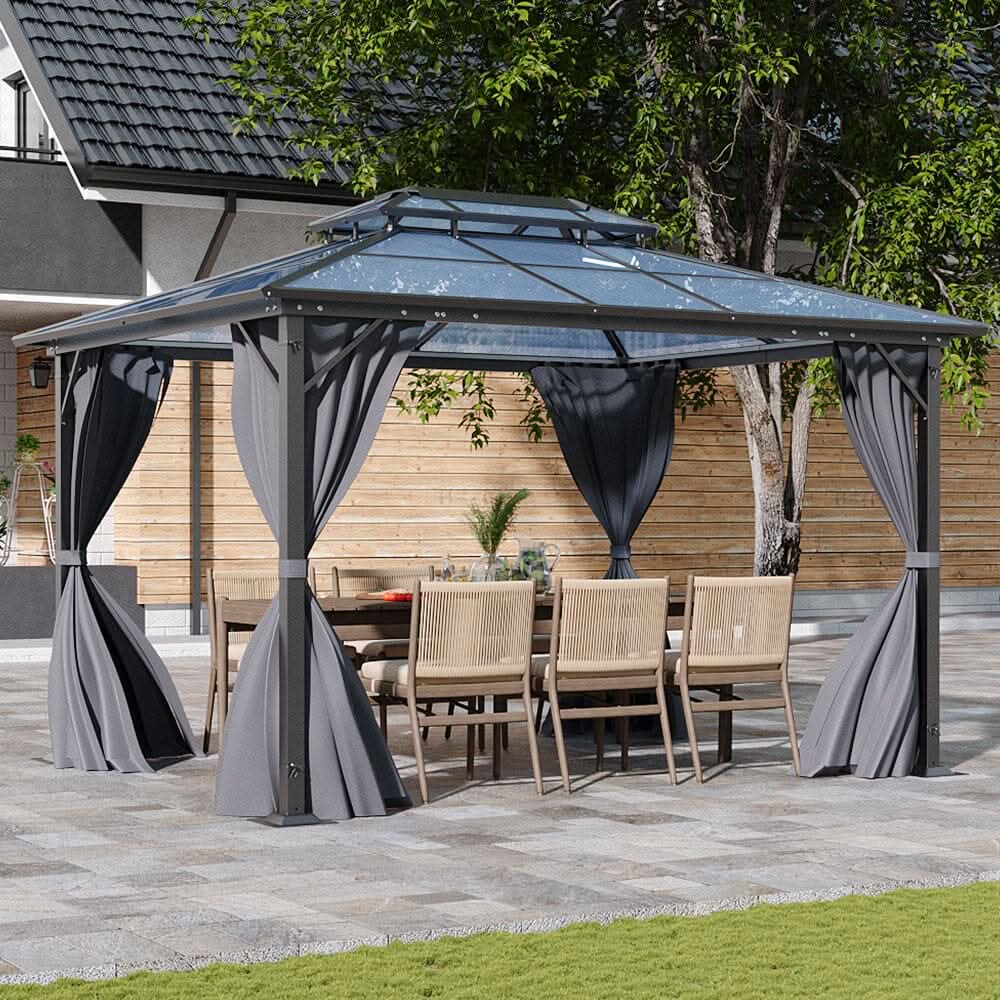 3*3.6*2.7m Iron and Aluminium Double Foof Sun Canopy
