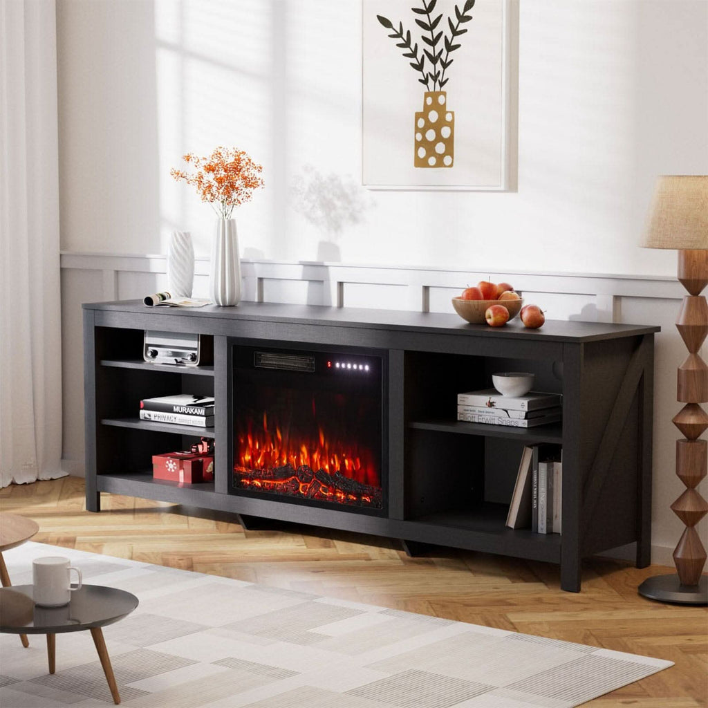 23Inch Electric Fireplace with TV Stand | 12 Flame Colours, Remote Control