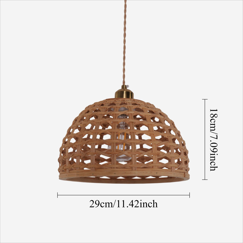 Lightsin Nature-Inspired Wooden Dome Warm Glow Pendant Light
