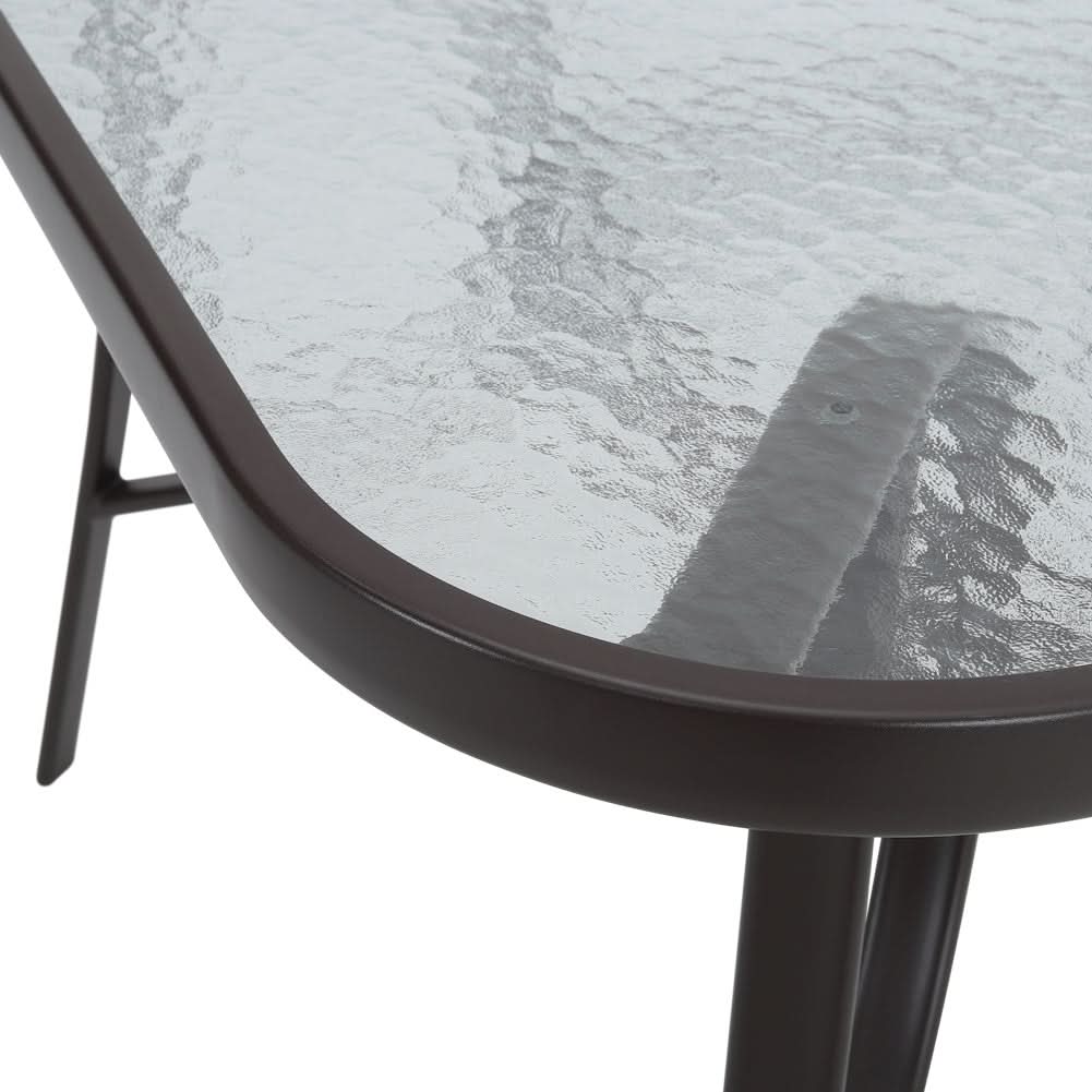 Patio Table Garden Coffee Table Rectangle Dining Table with the Umbrella Stand Hole