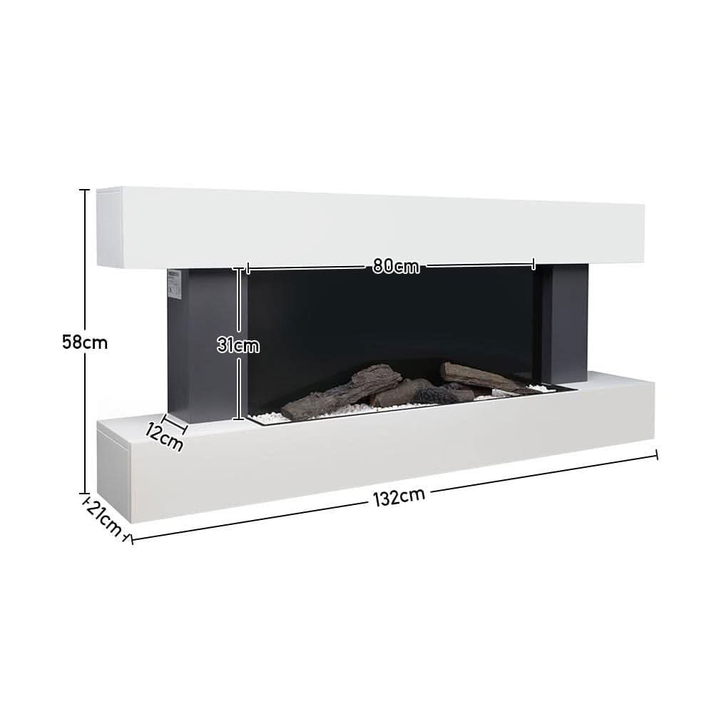 52 Inch Contemporary Wall Mounted/Freestanding Fireplace Mantel for Living Room