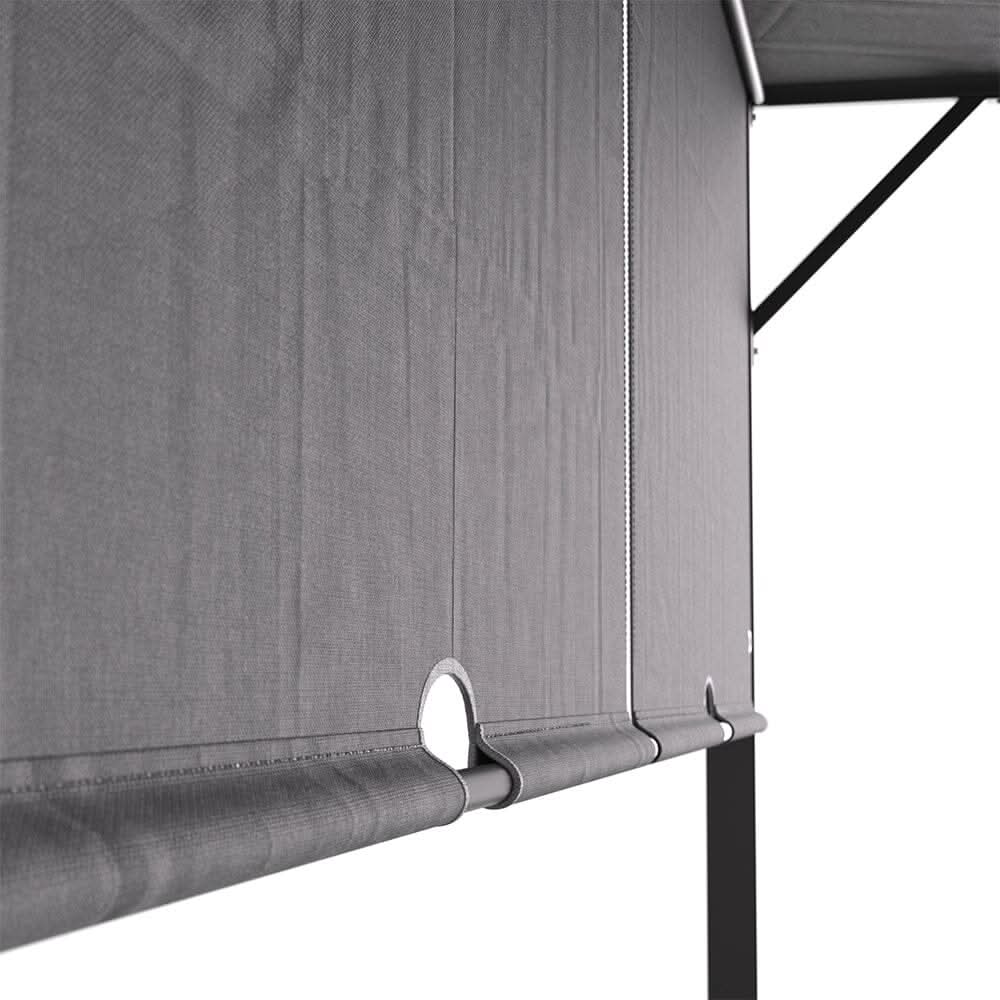 9ft Outdoor Steel Pergola Luxury with Retractable Canopy