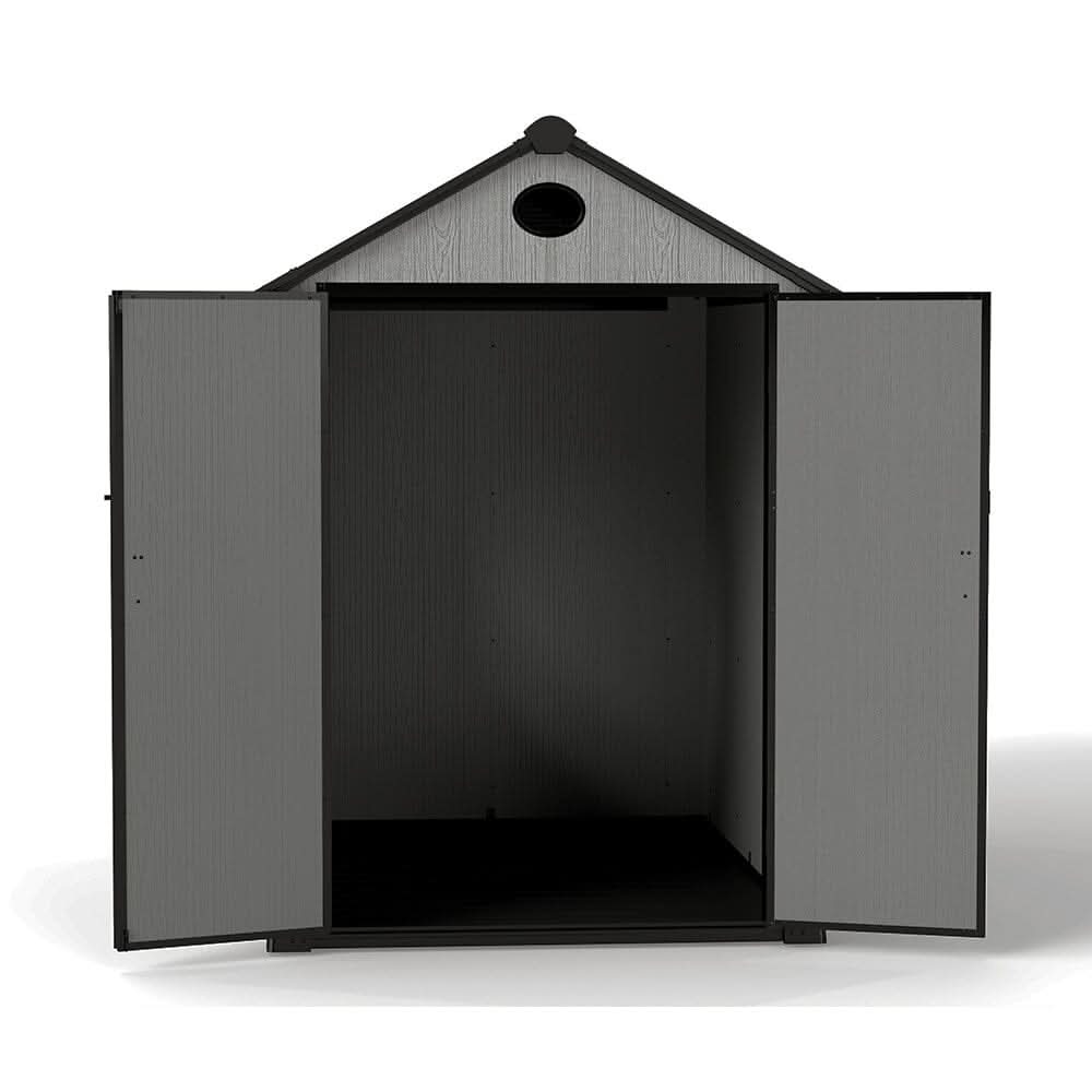 6'x8'ft/8'x8'ft/8'x12'ft/8'x16'ft Gray Wood Grain Plastic Tool Shed