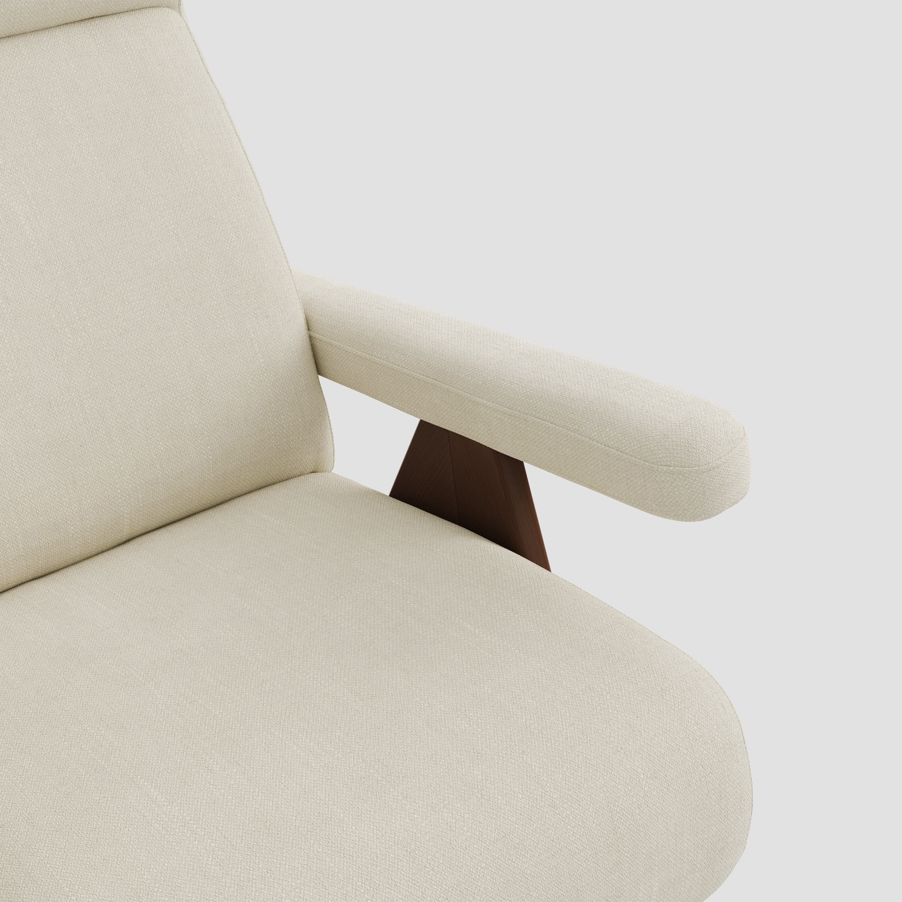 High Back Lounge Chair with Wooden Frame