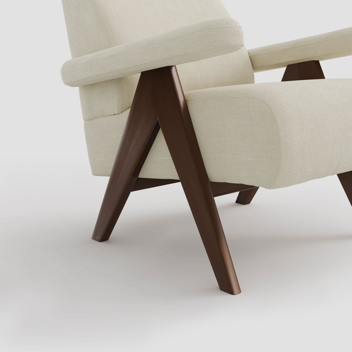 High Back Lounge Chair with Wooden Frame